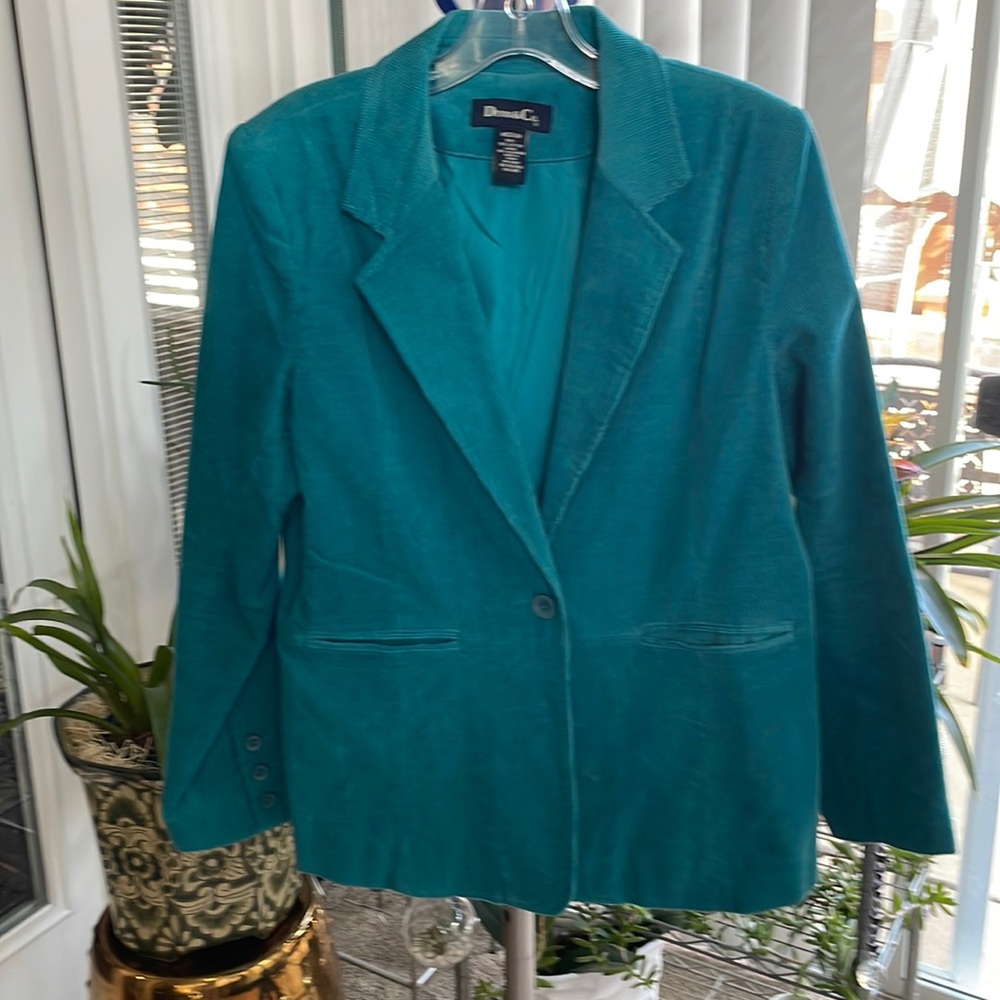 Vintage Denim & Co Corduroy Blazer Jacket Blue Medium